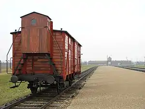 Wagon with brakeman's cabin on Siding – Oswiecim – Poland