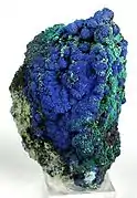 Azurite on malachite from Helvetia. Size: 6.6 x 4.3 x 3.1&nbsp;cm.