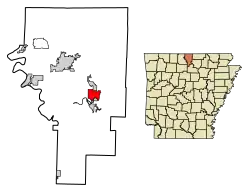 Location of Salesville in Baxter County, Arkansas.