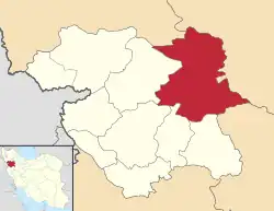 Location of Bijar County in Kurdistan province