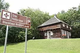 Blockhaus Rivière-Lacolle historic site sign on route 223.