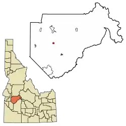 Location of Placerville in Boise County, Idaho.
