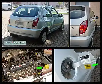 Details of the flex fuel version of the Chevrolet Celta
