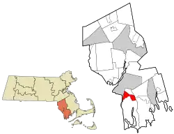 Location in Bristol County in Massachusetts