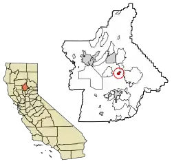 Location of Cherokee in Butte County, California.