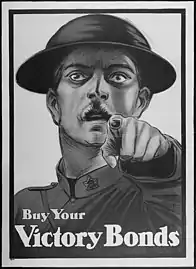 World War I Canadian bond sale poster, c. 1917-1918, derivative of Flagg's Uncle Sam poster, itself derivative of Lord Kitchener