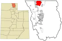 Location in Cache County and the state of Utah.