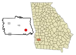 Location in Calhoun County and the state of Georgia