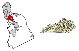 Location of Cold Spring in Campbell County, Kentucky.