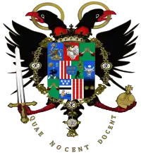 Arms of the Cantacuzino family in the Kingdom of Romania (circa 1900)
