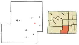 Location of Elk Mountain in Carbon County, Wyoming.