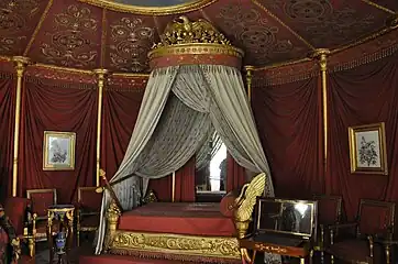 Luxurious chamber of Joséphine de Beauharnais with her original bed.