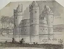 The castle depicted by Paul Vitzthum, son of an Austrian court composer, in 1787
