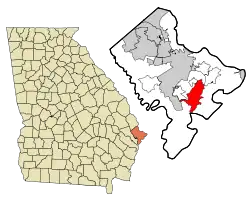 Location in Chatham County and the state of Georgia