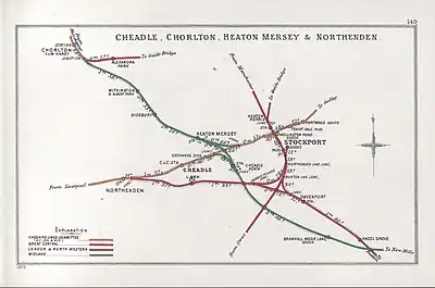 1914 map of South Manchester railways