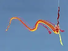 Chinese dragon kite more than one hundred feet long that flew in the annual Berkeley, California, kite festival in 2000.