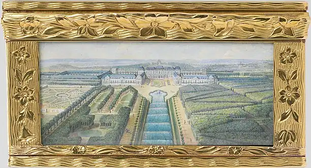 View of the garden facade from the south (snuffbox front)