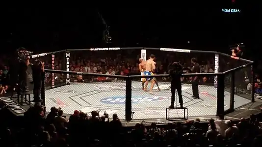 Image 22An Octagon cage used by the UFC. (from Mixed martial arts)