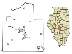 Location of Bulpitt in Christian County, Illinois.