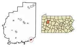 Location of Hawthorn in Clarion County, Pennsylvania.