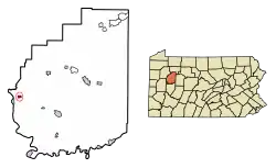 Location of St. Petersburg in Clarion County, Pennsylvania.