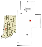 Location of Center Point in Clay County, Indiana.