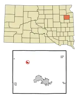 Location in Codington County and the state of South Dakota