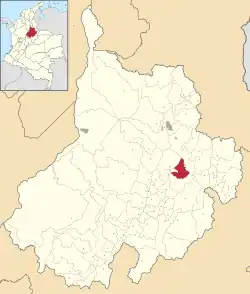 Location of the municipality and town of Aratoca in the Santander Department of Colombia.