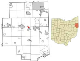 Location of Washingtonville in Columbiana County and the State of Ohio