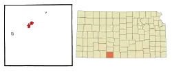 Location within Comanche County and Kansas