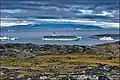 Cruise ships in the fjord front of Ilulissat