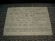 Knockagh Monument Plaque