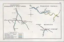 A 1910 Railway Clearing House map of the interaction of the Oxted lines and the Redhill–Tonbridge line.