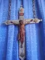 Restored crucifix at altar.