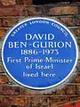 English Heritage blue plaque where Ben-Gurion lived in London
