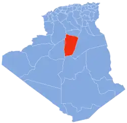 Map of districts of El Menia