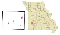 Location of Dadeville, Missouri