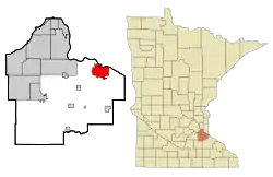 Location of the city of Hastingswithin Dakota County in the state of Minnesota