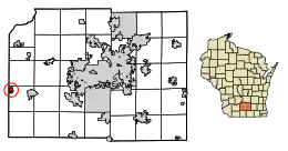 Location of Blue Mounds in Dane County, Wisconsin