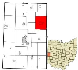 Location in Darke County and the state of Ohio