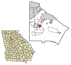 Location in DeKalb County and the state of Georgia