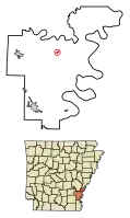 Location of Watson in Desha County, Arkansas.