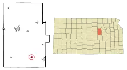 Location within Dickinson County and Kansas