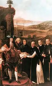 1795–96: Kaiser Karl VI with Abbott Robert Leeb [de] in Sankt Gotthard