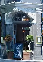 Ornamented corner doorway