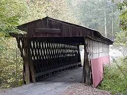 Oneonta is home to the Easley Covered Bridge, a county-owned, 95-foot (29 m) town lattice truss bridge built in 1927. Its WGCB number is 01-05-12.