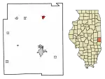 Location of Chrisman in Edgar County, Illinois.