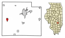 Location of Altamont in Effingham County, Illinois.