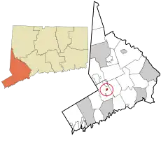 Cannondale's location within Fairfield County and Connecticut