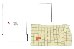 Location within Finney County and Kansas